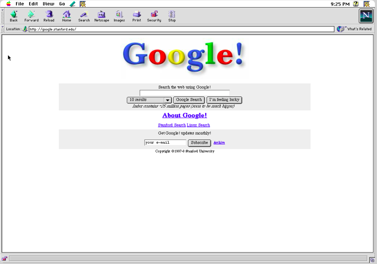 google.stanford.edu in netscape navigator 4